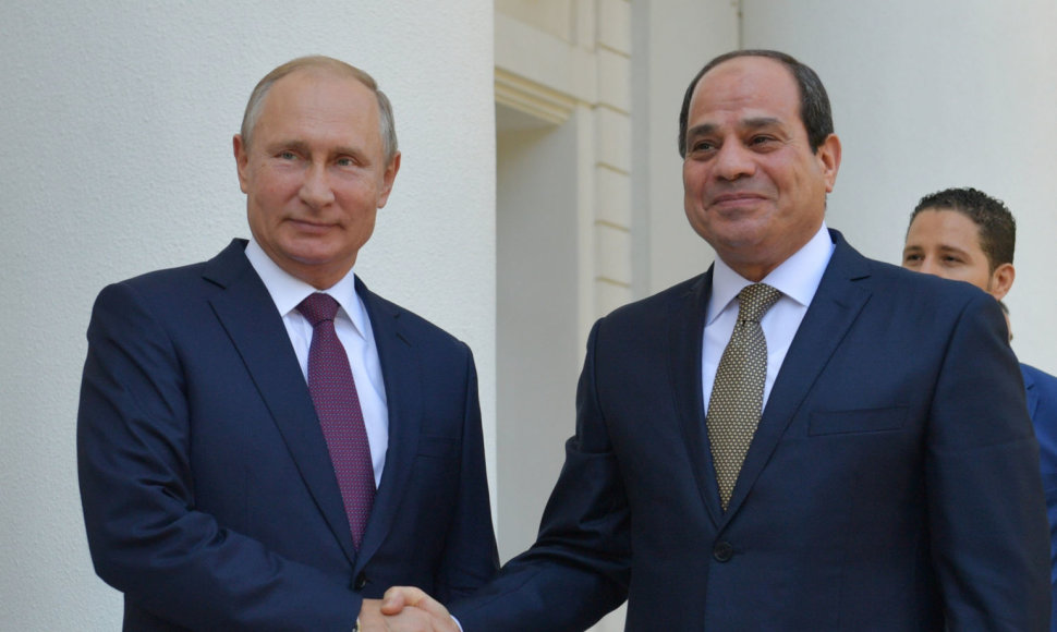 Vladimiras Putinas ir Abdel Fattahas al Sisi