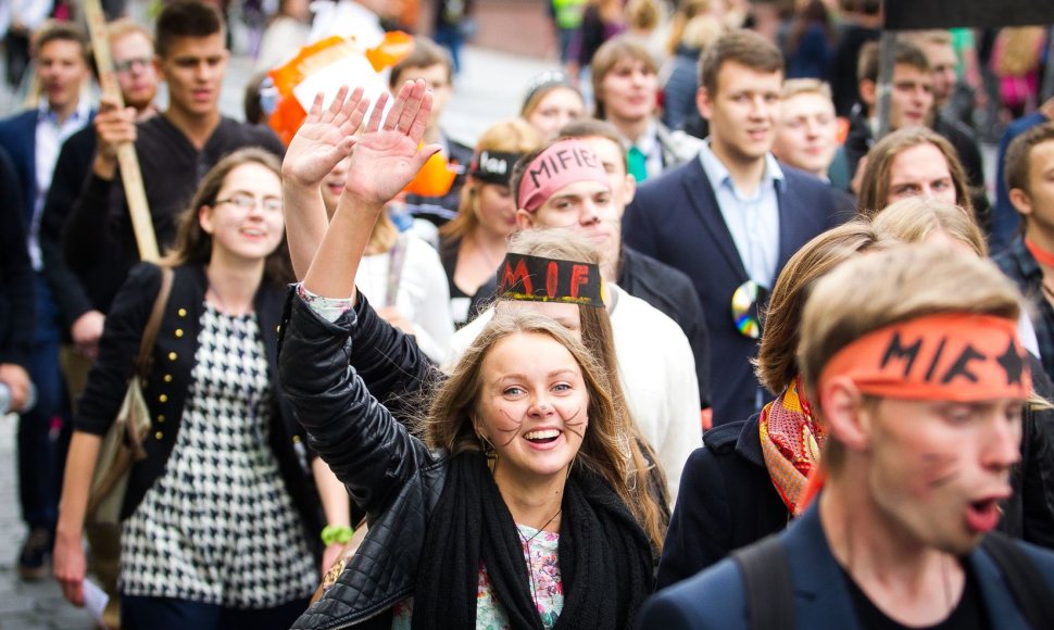 Vilniaus Universiteto (VU) studentai griausmingai paminėjo mokslo metų pradžią.