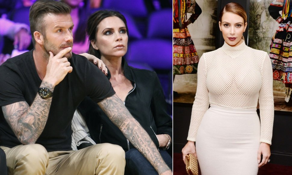 Victoria ir Davidas Beckhamai bei Kim Kardashian