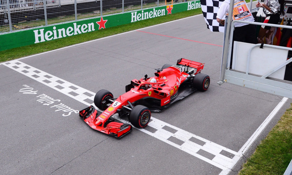 Sebastianas Vettelis iškovojo pergalę Kanados F1 trasoje