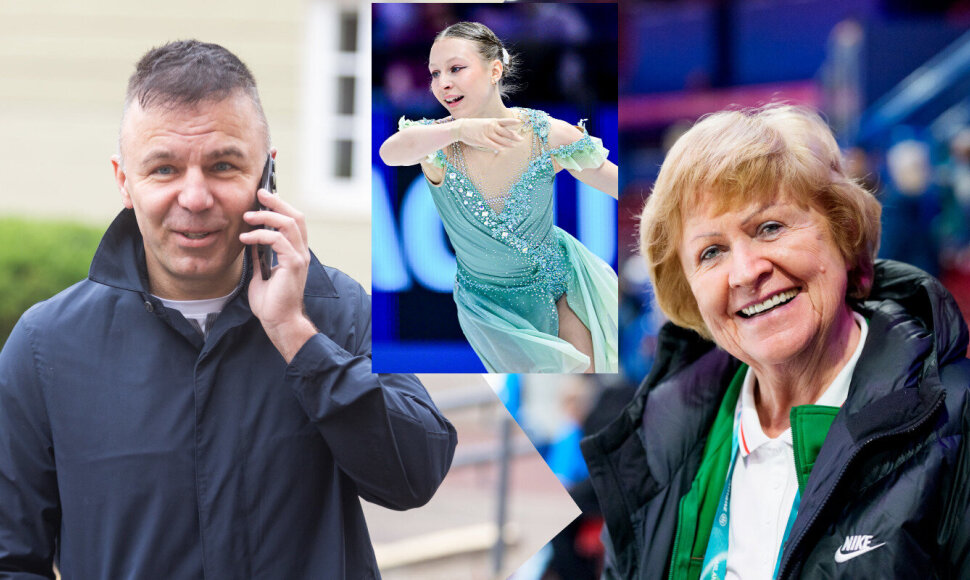 Lilija Vanagienė (de&scaron;inėje) kaltina Vytautą Jasutį, kad dėl &scaron;io sprendimo nukentėjo čiuožėja Meda Variakojytė.