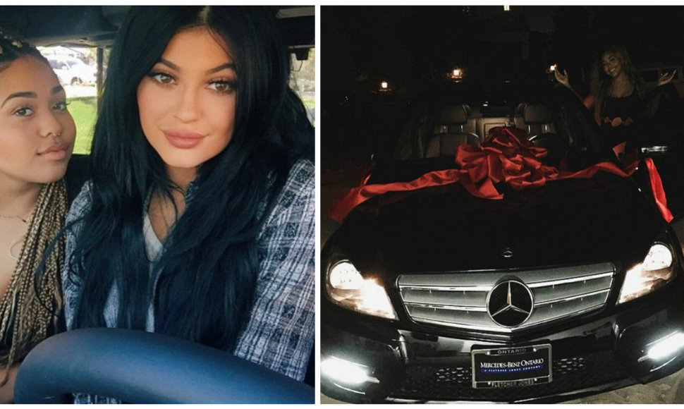 Kylie Jenner savo draugei Jordyn Woods 18-ojo gimtadienio proga padovanojo naują „Mercedes-Benz“