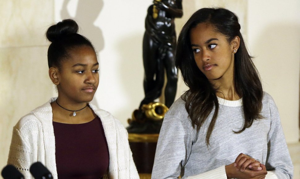 JAV prezidento Baracko Obamos dukros Sasha ir Malia