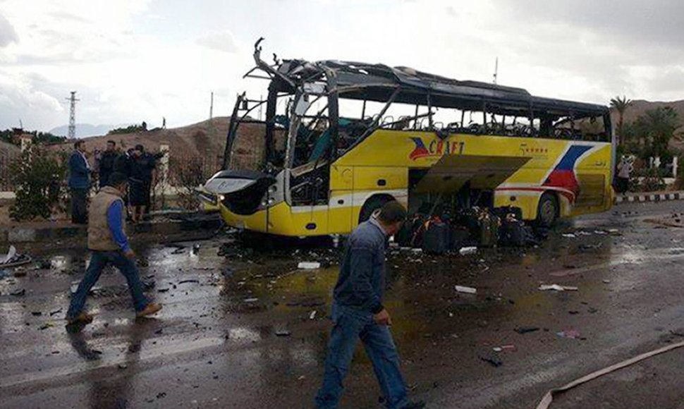 Egipte įvyko sprogimas turistų autobuse.