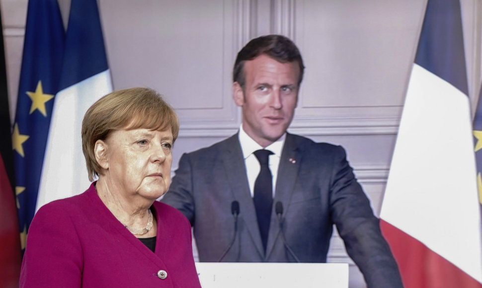 Angela Merkel ir Emmanuelis Macronas