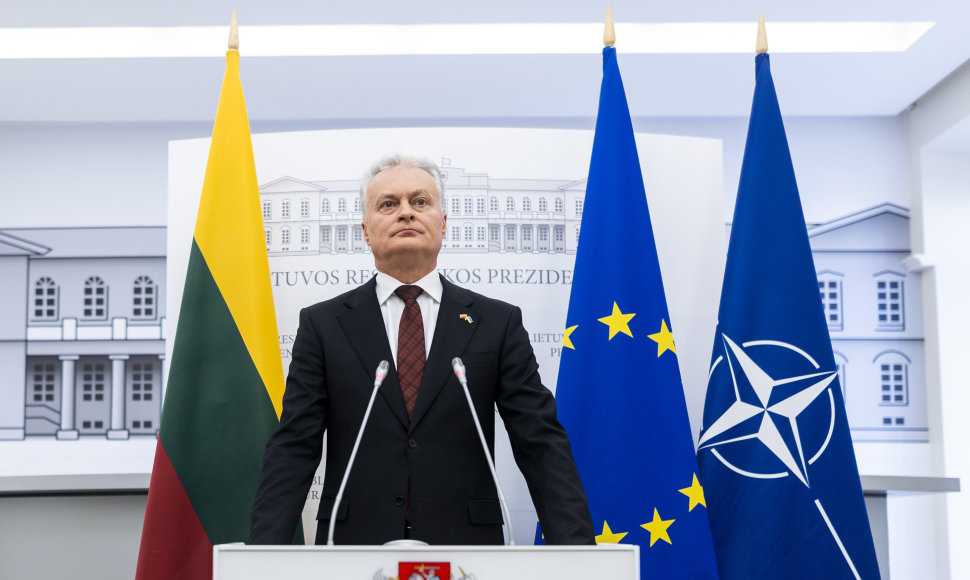 Prezidento Gitano Nausėdos spaudos konferencija apie situaciją Ukrainoje