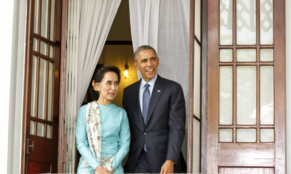 Aung San Suu Kyi ir Barackas Obama