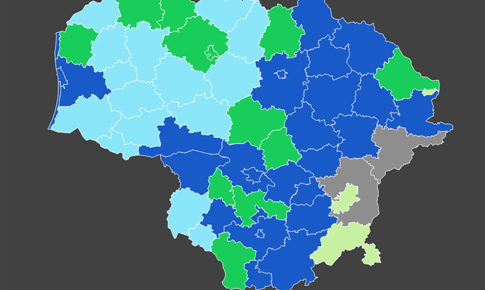 Prezidento rinkimų kandidatai, Lietuvos savivaldybėse užėmę antrąją vietą