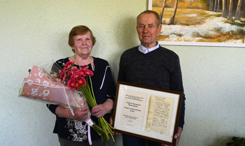 Vanda ir Kazimieras &Scaron;imkevičius at&scaron;ventė deimantines vestuves