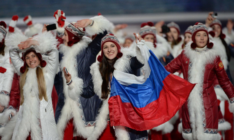 Rusijos komanda olimpinėse žaidynėse Sočyje.