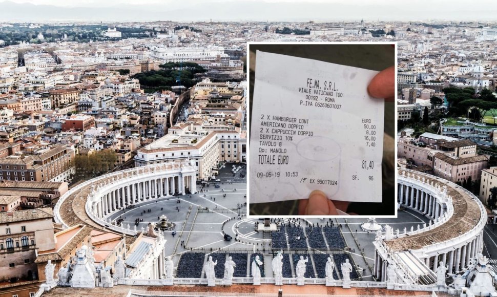 Turistai Romoje įsiuto: už du mėsainius ir kavą – 81 Eur sąskaita