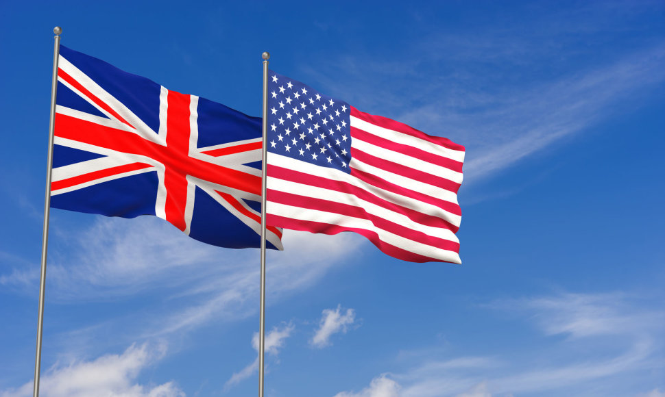 Jungtinės Karalystės ir JAV vėliavos