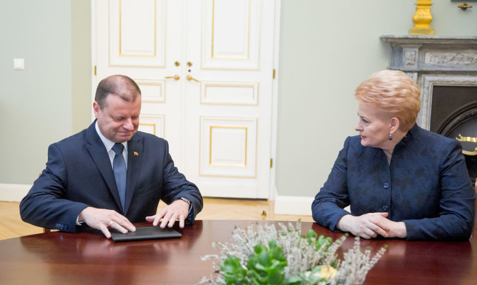 Saulius Skvernelis ir Dalia Grybauskaitė