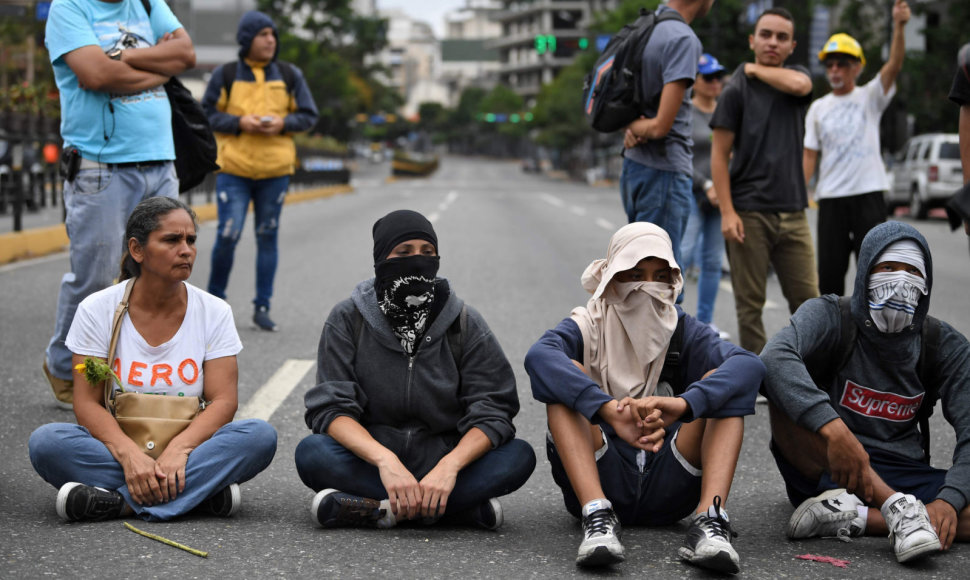 Protestuotojai Venesueloje