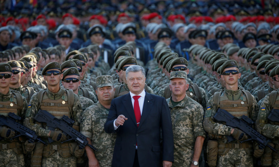 Kijeve vyksta Ukrainos Nepriklausomybės dienos proga surengtas karinis paradas