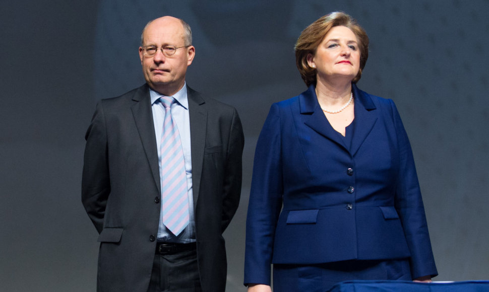 Krikščionių ir Darbo partijų vadovai Gediminas Vagnorius ir Loreta Graužinienė