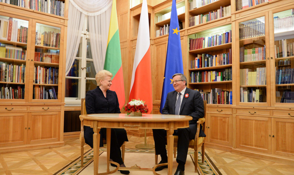 Dalia Grybauskaitė su Lenkijos prezidentu Bronislowu Komorowskiu