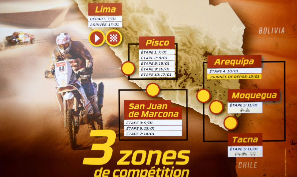 2019 m. Dakaro ralio žemėlapis: 100 proc. Peru
