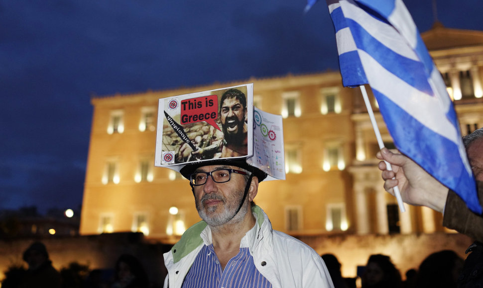 Protestuotojas Graikijoje