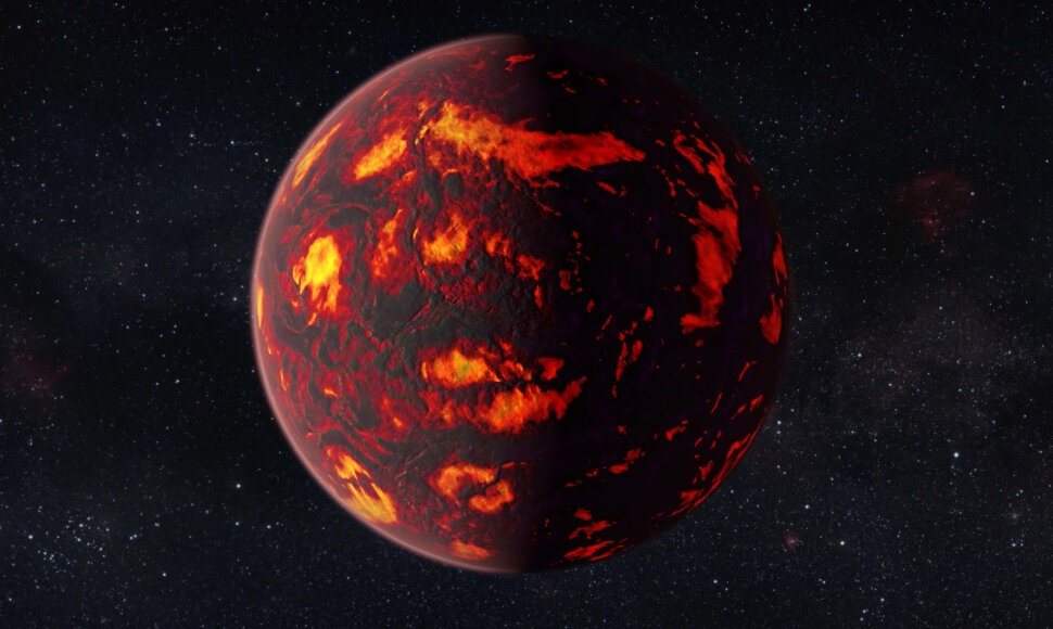 Egzoplanetos 55 Cancri e įsivaizduojamas vaizdas: taip gali atrodyti superžemė
