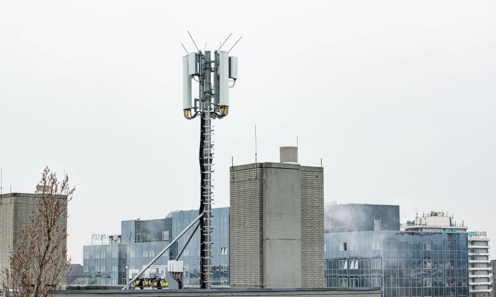 5G ryšio antena Vokietijos Damštato mieste