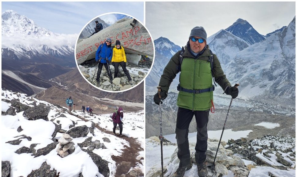 Rolandas Kažimėkas su žmona leidosi į žygį Everesto bazinės stovyklos link