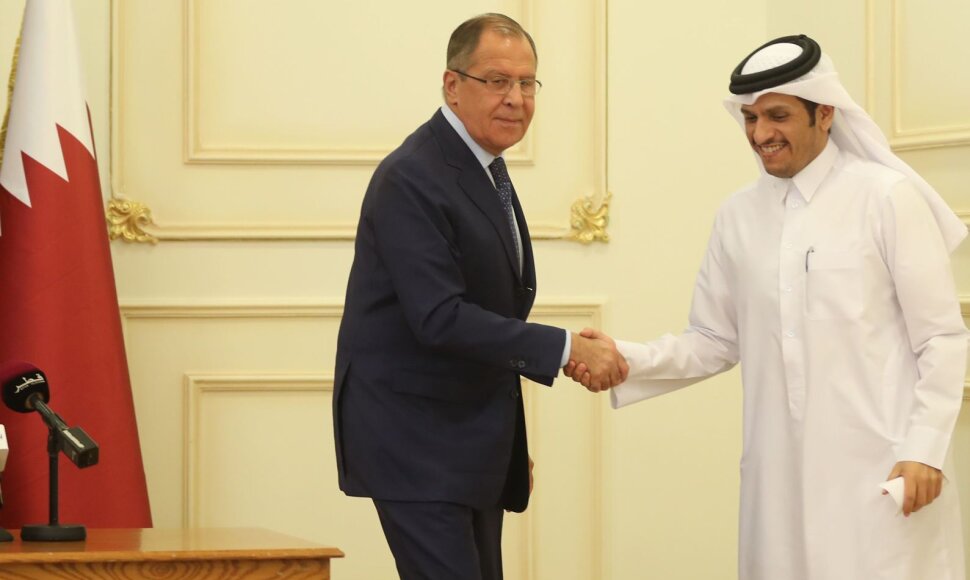 Sergejus Lavrovas ir Tamimas bin Hamadas al Thani