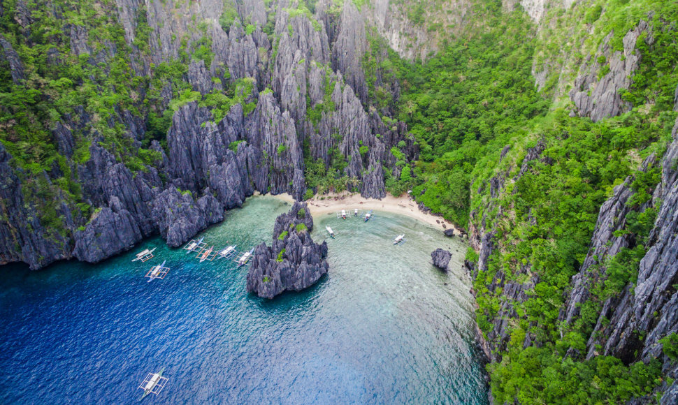 El Nido kurortas, Secret Lagoon paplūdimys, Palavano sala, Filipinai