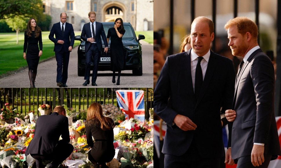 Princas Harry su Meghan Markle ir Velso princas Williamas su Velso princese Catherine apsilankė Vindzore