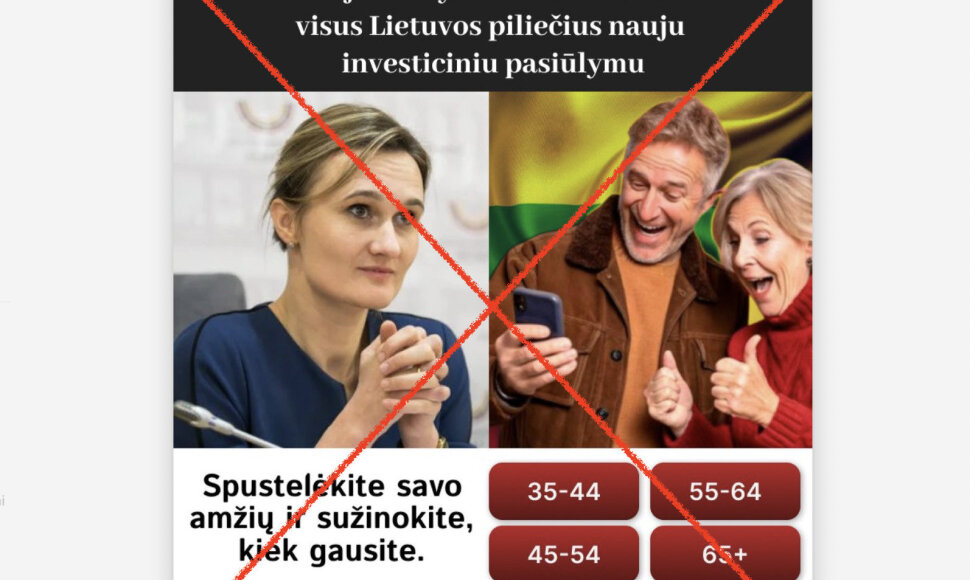 Viktorija Čmilytė-Nielsen nereklamuoja naujo investicinio pasiūlymo, apgaulingais įrašais su jos atvaizdu dalijamasi iš fiktyvių paskyrų