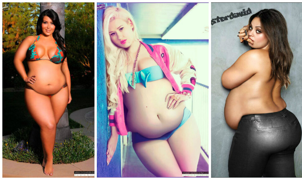 Fotošopu pastorintos Kim Kardashian, Iggy Azalea ir Mila Kunis