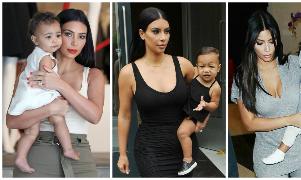 Kim Kardashian ir jos dukters North drabužiai visada kruopščiai derinami