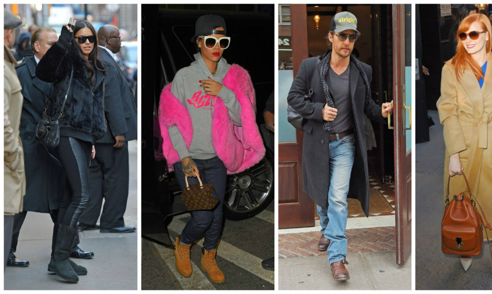 Žvaigždžių gatvės stilius: Adriana Lima, Rihanna, Matthew McConaughey ir Jessica Chastain