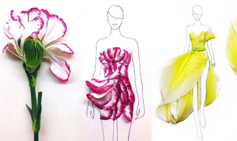 Grace Ciao kurta iliustracija iš tikrų gėlių žiedų