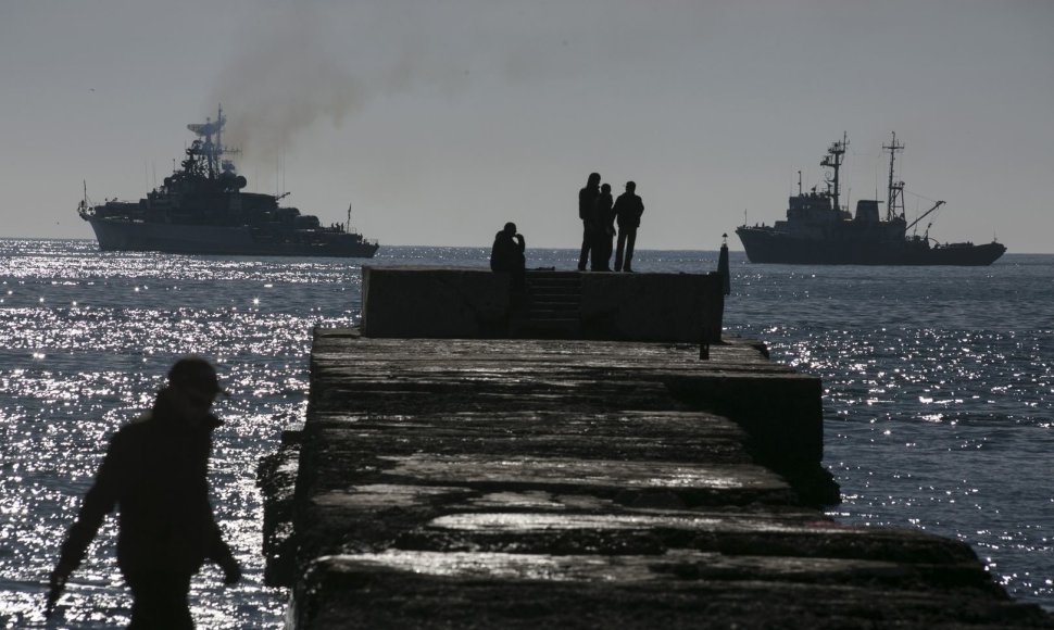 Donuzlavo ežeras, kur rusai blokuoja Ukrainos laivus