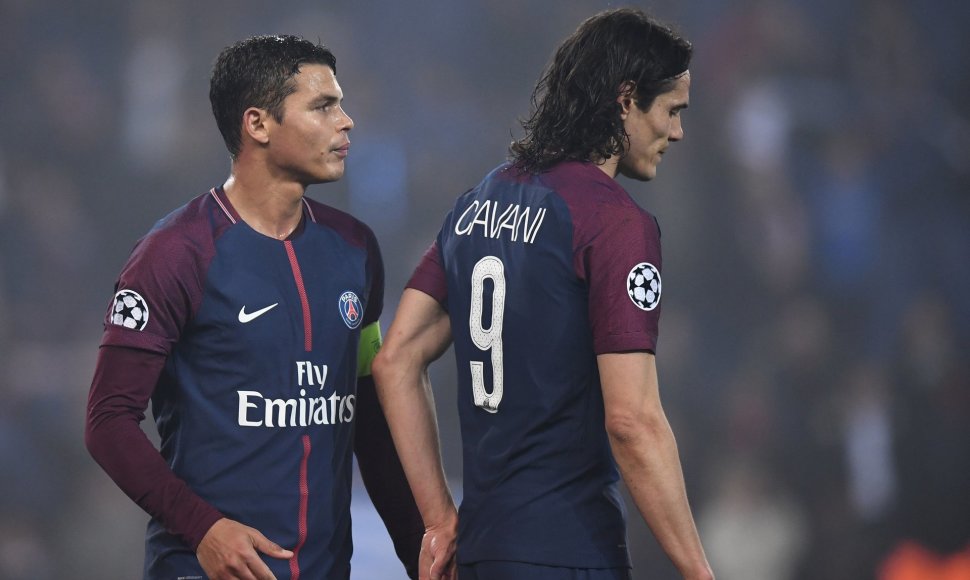 Thiago Silva ir Edinsonas Cavani