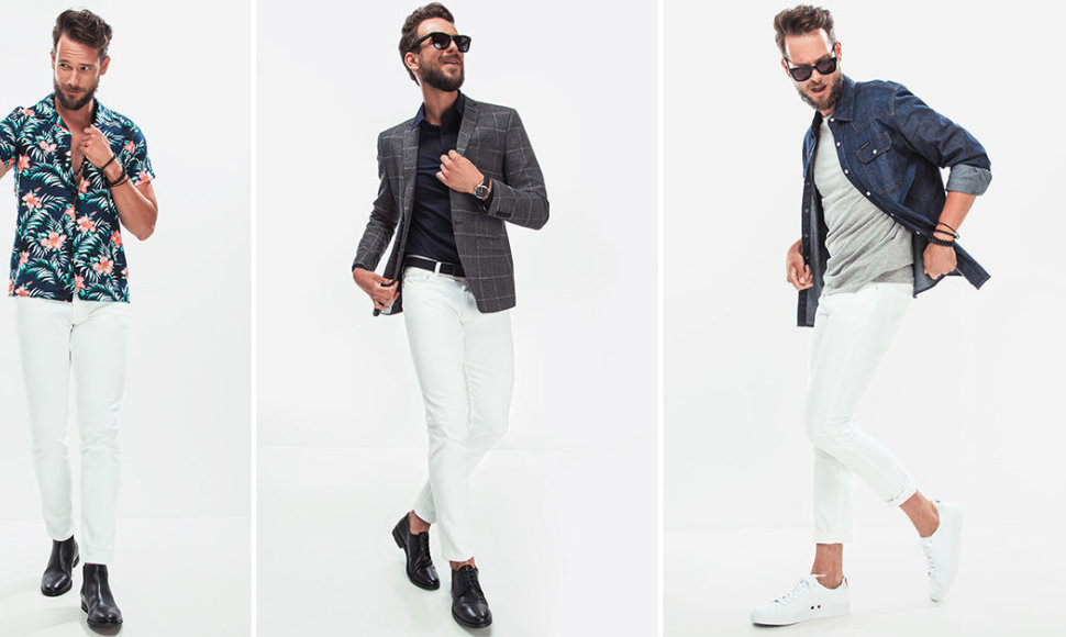 Vyro stilius: balti džinsai