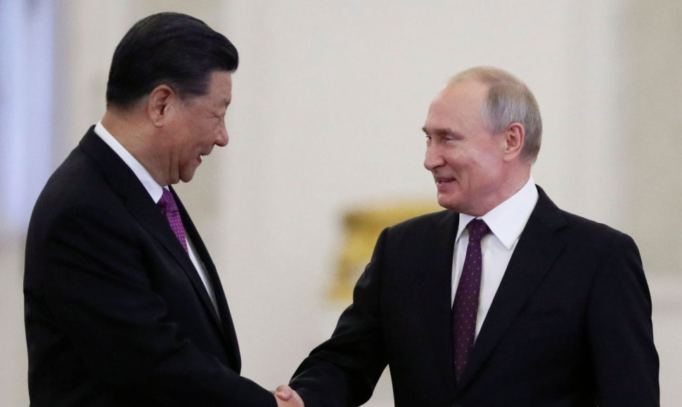 Xi Jinpingas ir Vladimiras Putinas Kremliuje
