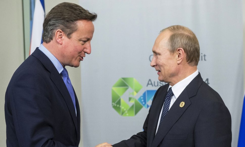 Davidas Cameronas ir Vladimiras Putinas
