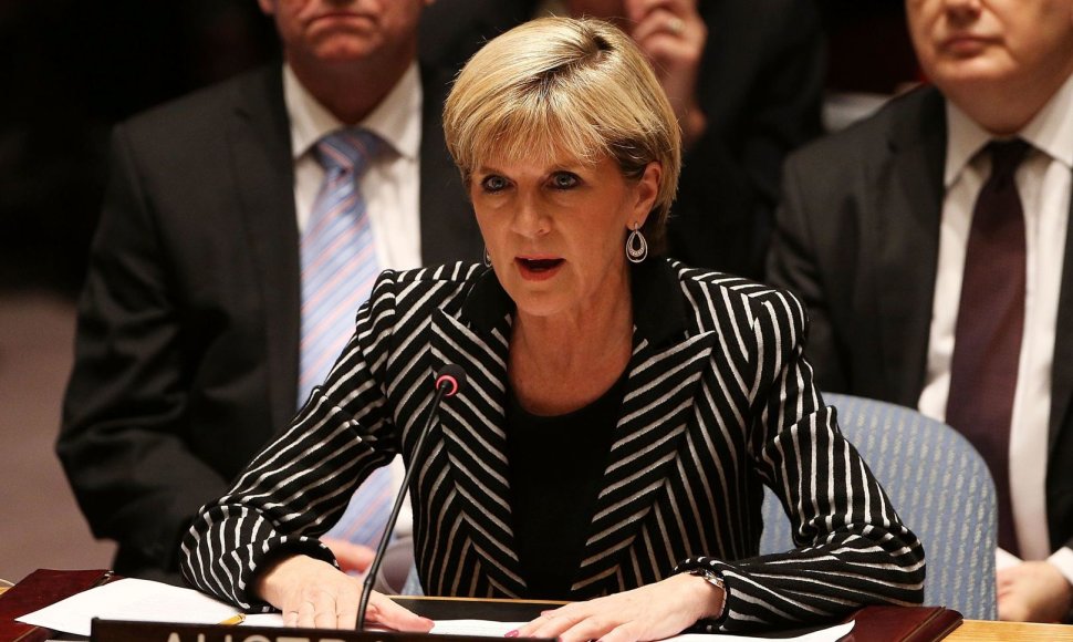 Australijos užsienio reikalų ministrė Julie Bishop 