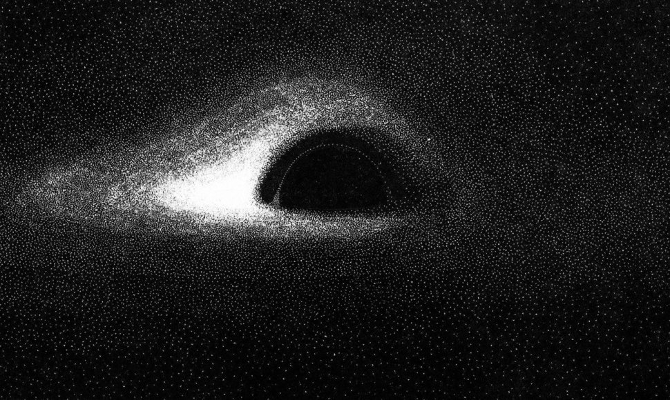 Jean-Pierre'o Lumineto juodosios skylės modeliavimo rezultatas