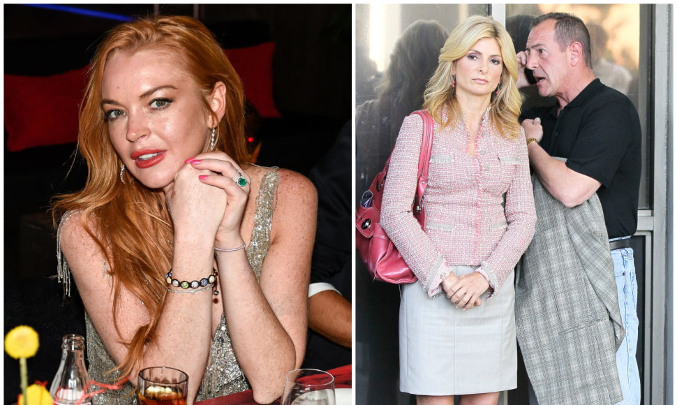 Lindsay Lohan ir jos tėvas Michaelas su žmona Kate