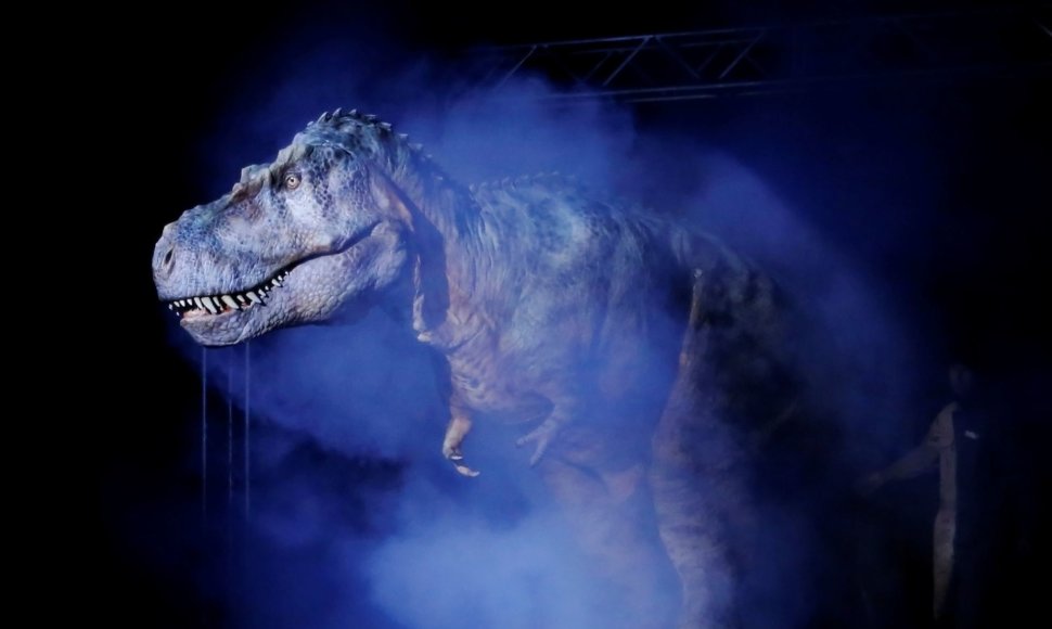 Japonijoje rengiami pasirodymai su 8 metrų ilgio dinozauru-robotu