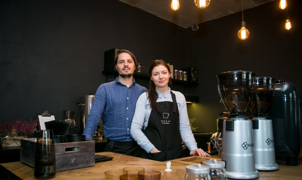 Kavinės „Kavos virėjai“ įkūrėjai Agnė ir Tadas Dėdinskai