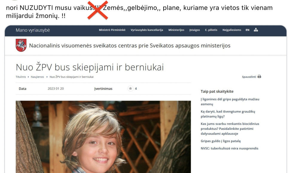 Internete skleidžiama klaidinga informacija apie skiepus nuo žmogaus papilomos viruso (ŽPV)