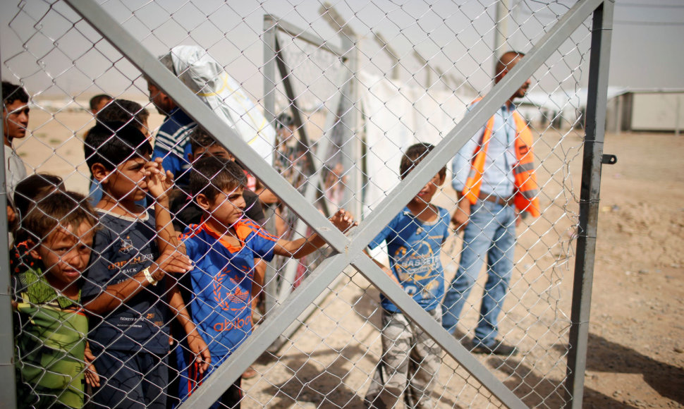 Irakiečiai vaikai pabėgėlių stovykloje