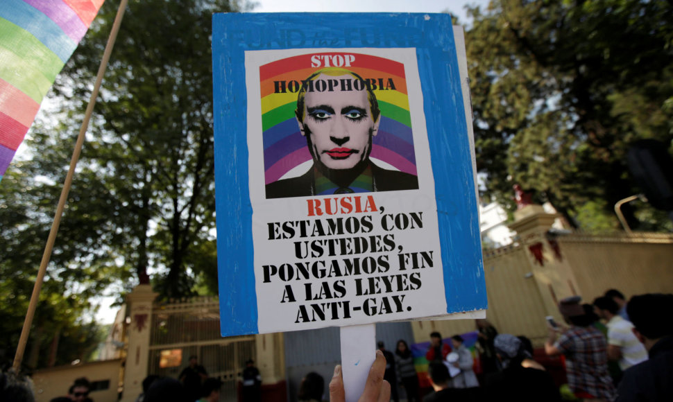 Plakatas prieš homofobiją Rusijoje