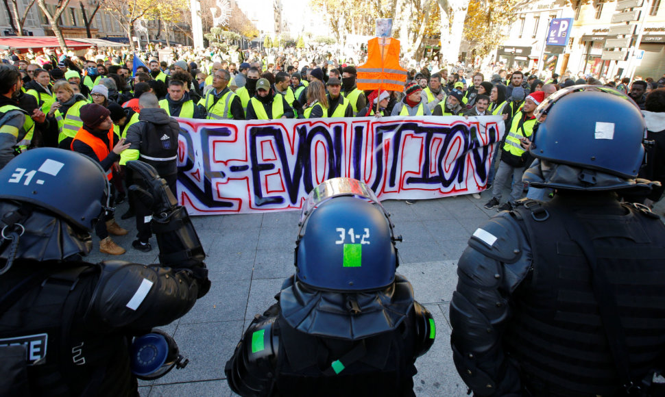 Šeštadienio protestai Prancūzijoje