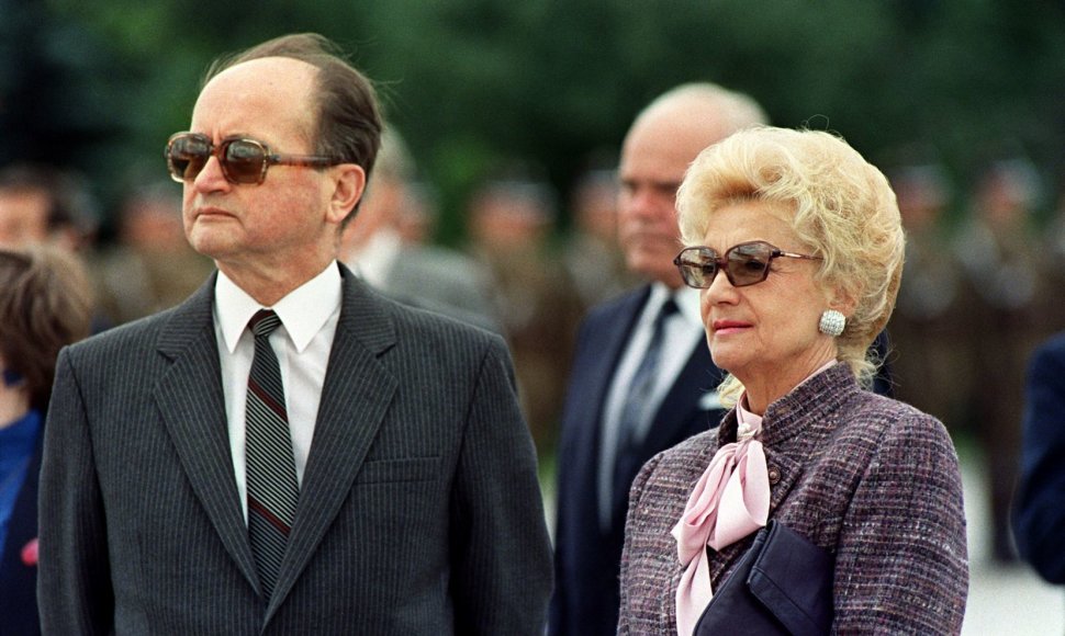 Wojciechas ir Barbara Jaruzelskiai 1989 metais