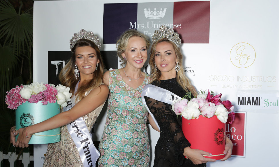 Reda Karosienė su „Misis Prancūzija 2017“ Anastasija Gorškova ir „Misis Monakas 2017“ Natalija Šapovalova